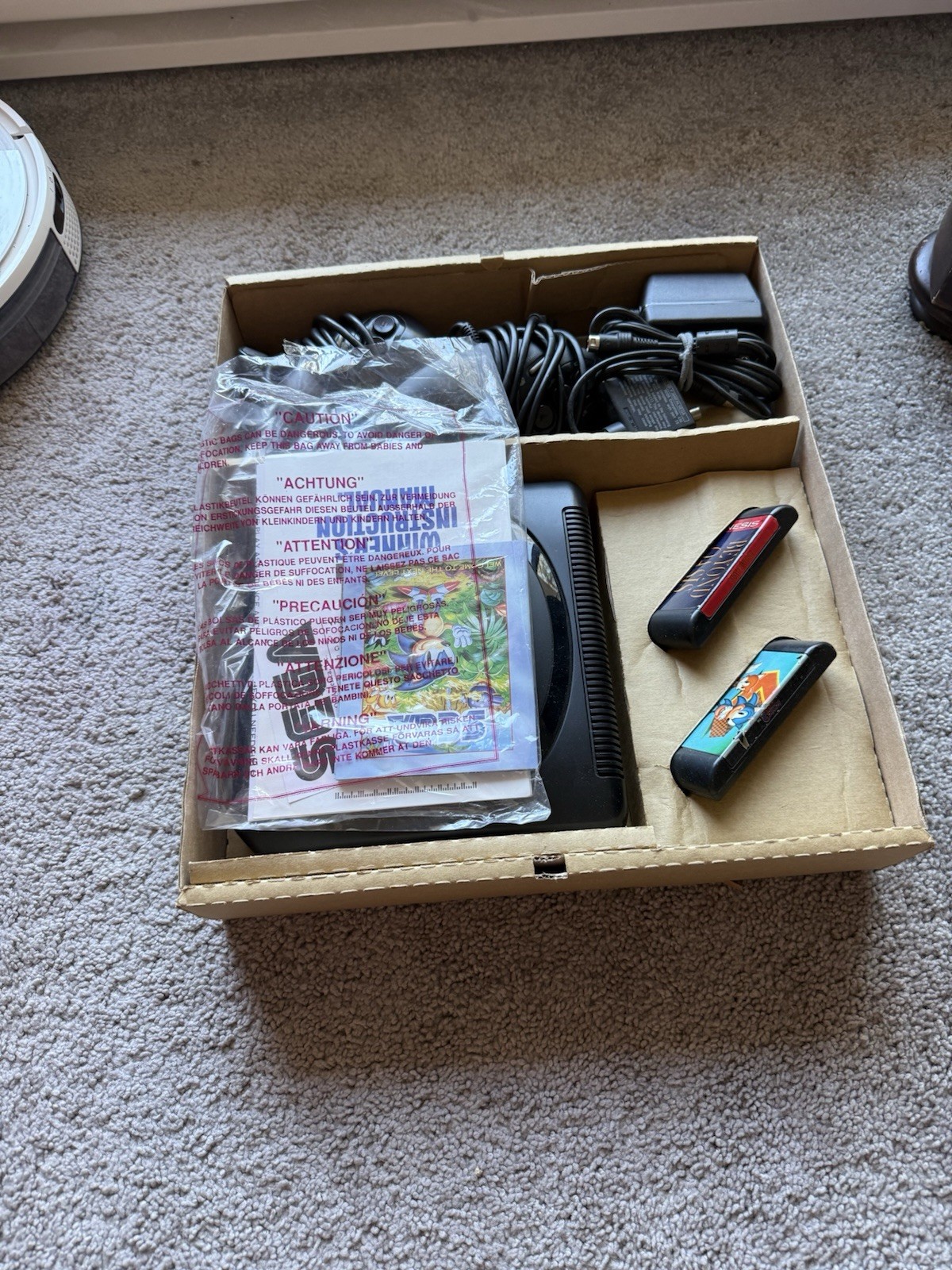 1994 Sega Genesis 16Bit Video Entertainment System , 2 Controllers CIB, MK 1960