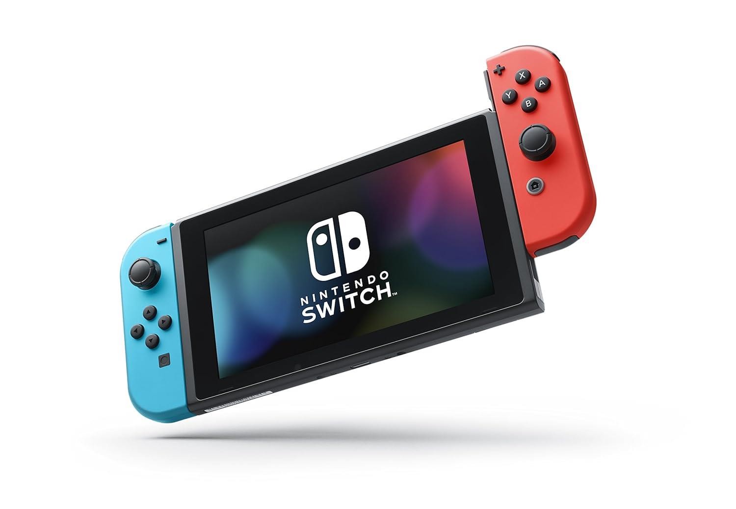Nintendo Switch Console with Neon Blue & Neon Red Joy‑Con Excellent