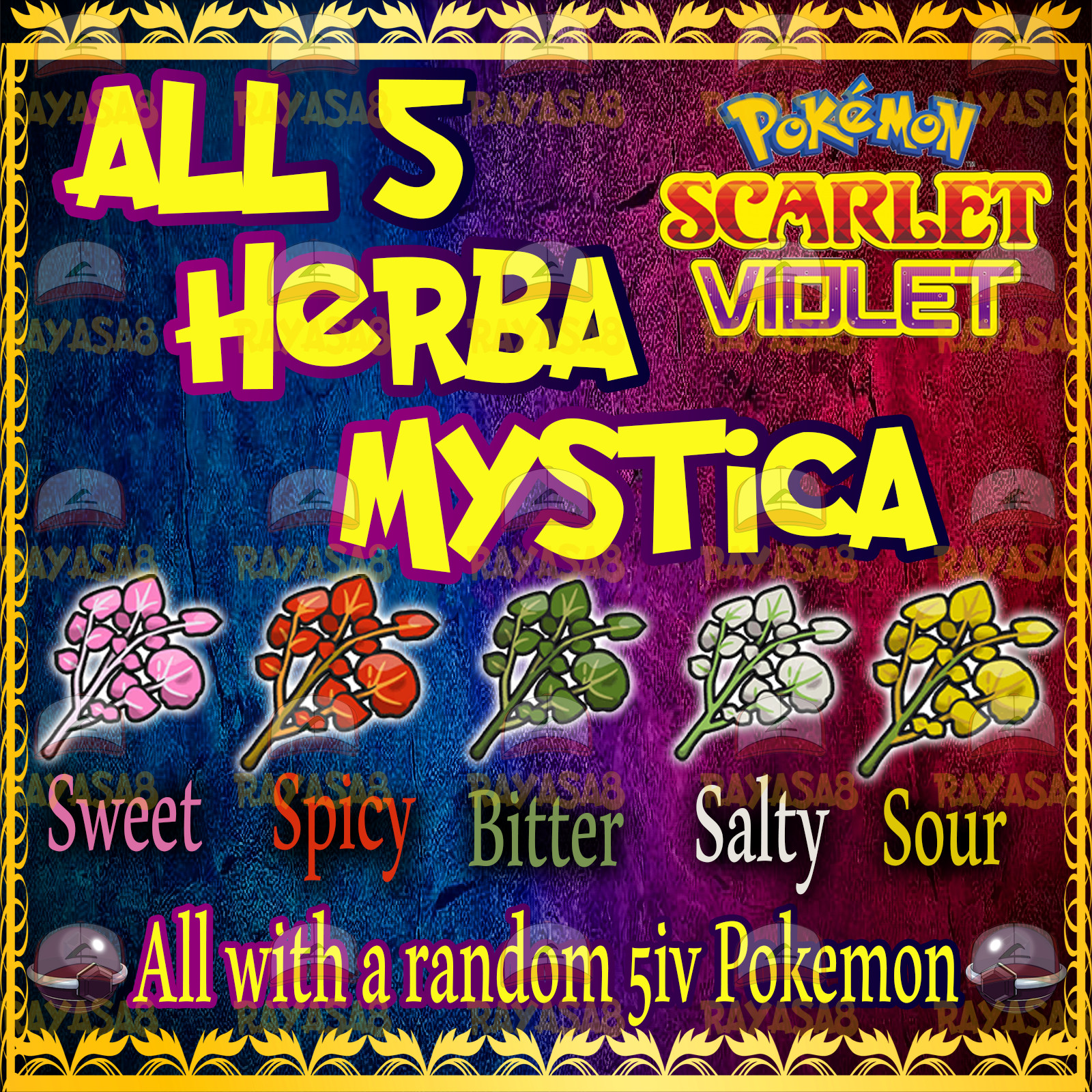 All Herba 5 Mystica 30 in total Pokemon Scarlet and Violet Random 5iv Pokemon🌟