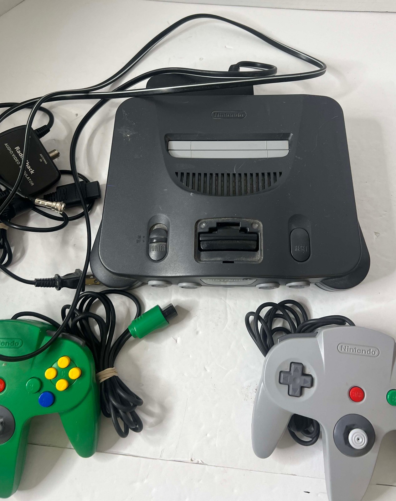 Nintendo 64 N64 Console NUS-001 (USA) Bundle 2 Controllers Cables TESTED Works