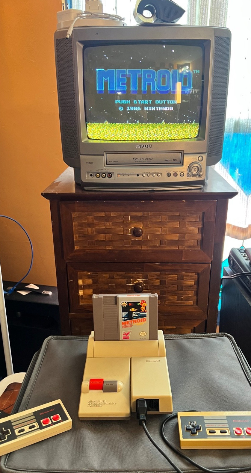 Professionally Serviced Nintendo Top Loader Console with 2 controllers & 7 games