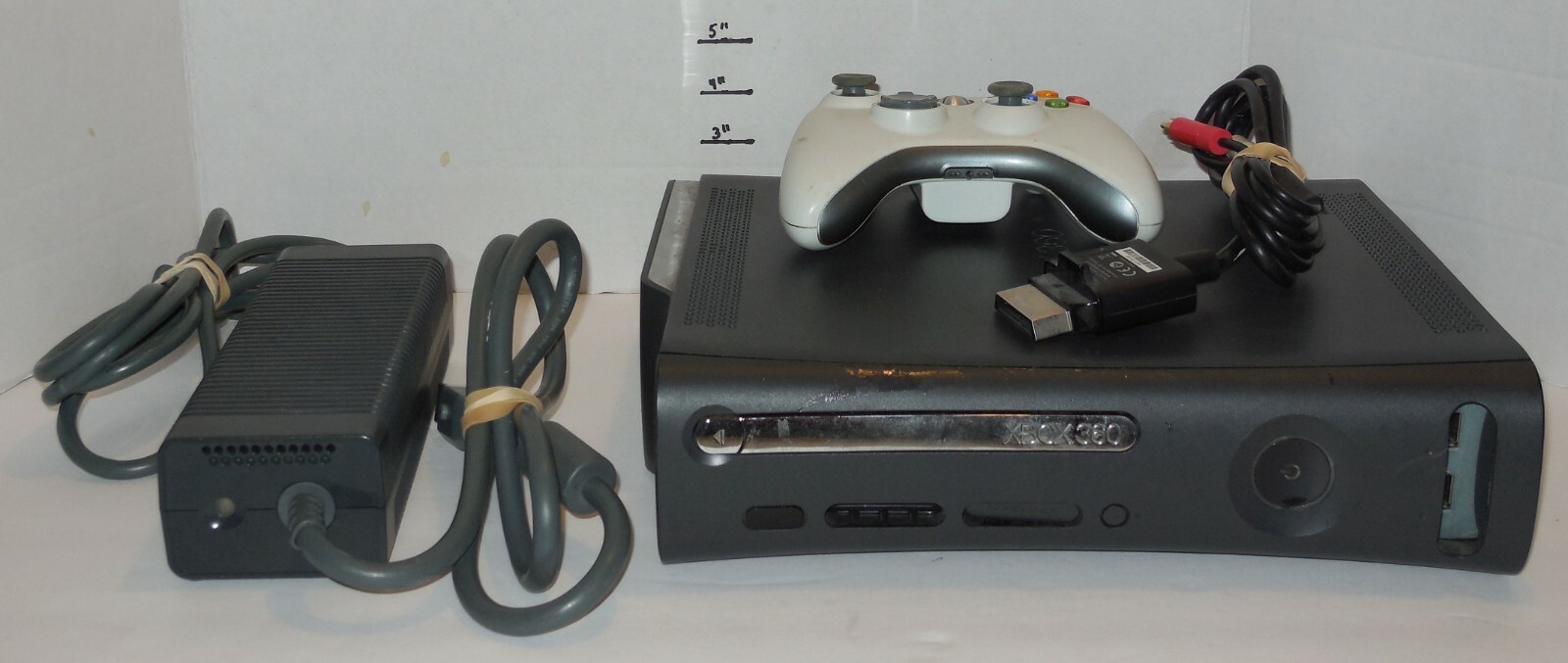 Microsoft Xbox 360 Matte Black Console with Power Adapter Controller 120 GB HD