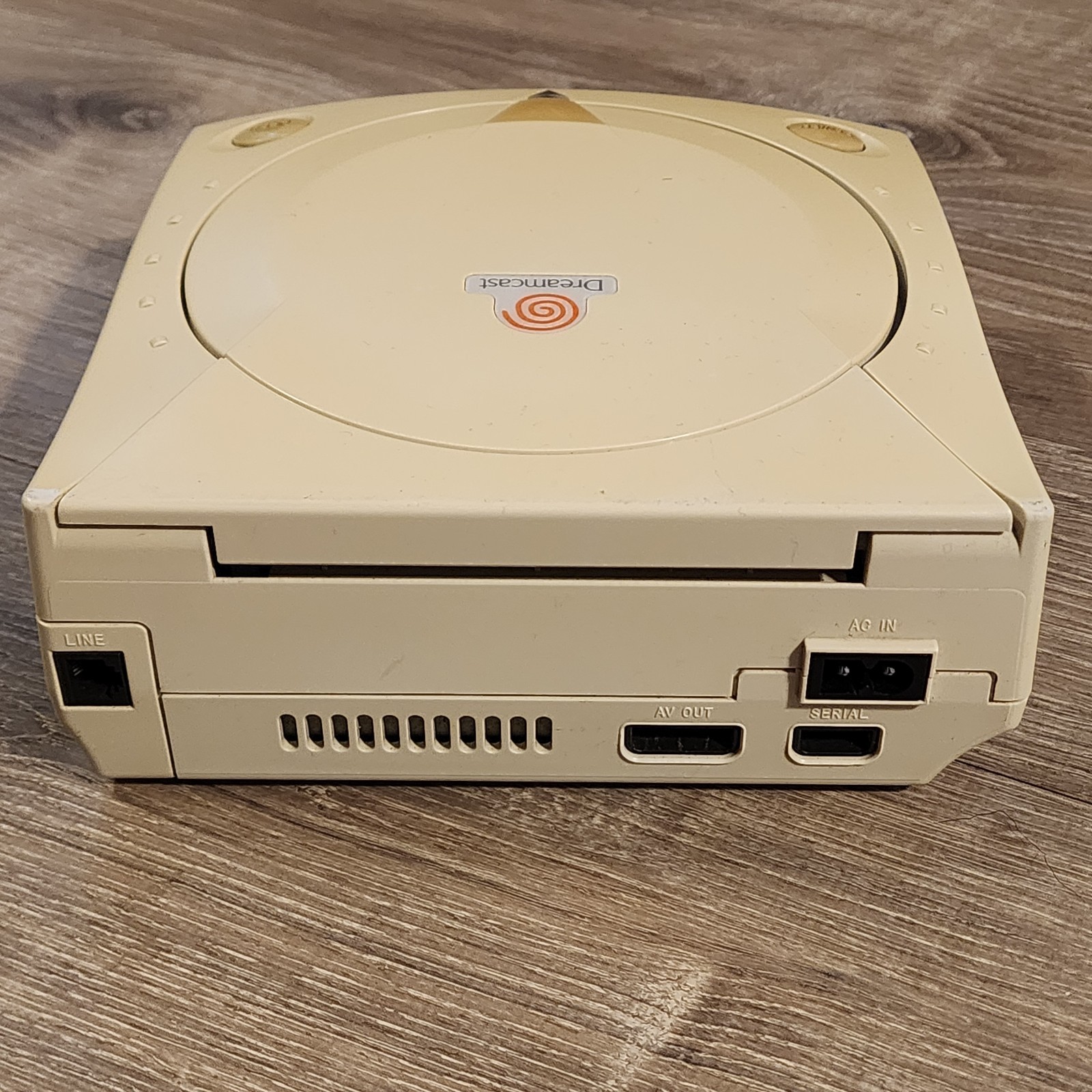 SEGA Dreamcast Console HKT-3020 Console Yellowed With Star Wars Racer Disc