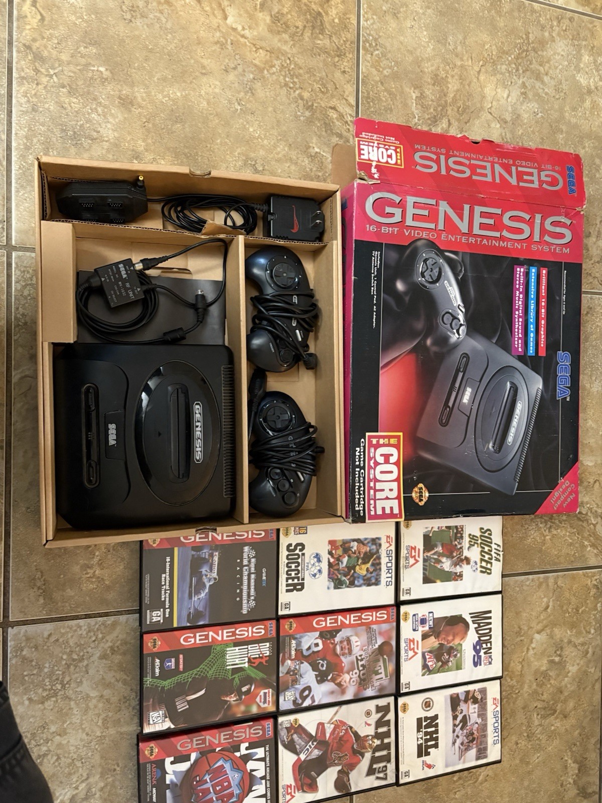 sega genesis the core system cib With 9 Games And Extras Bundle LOT