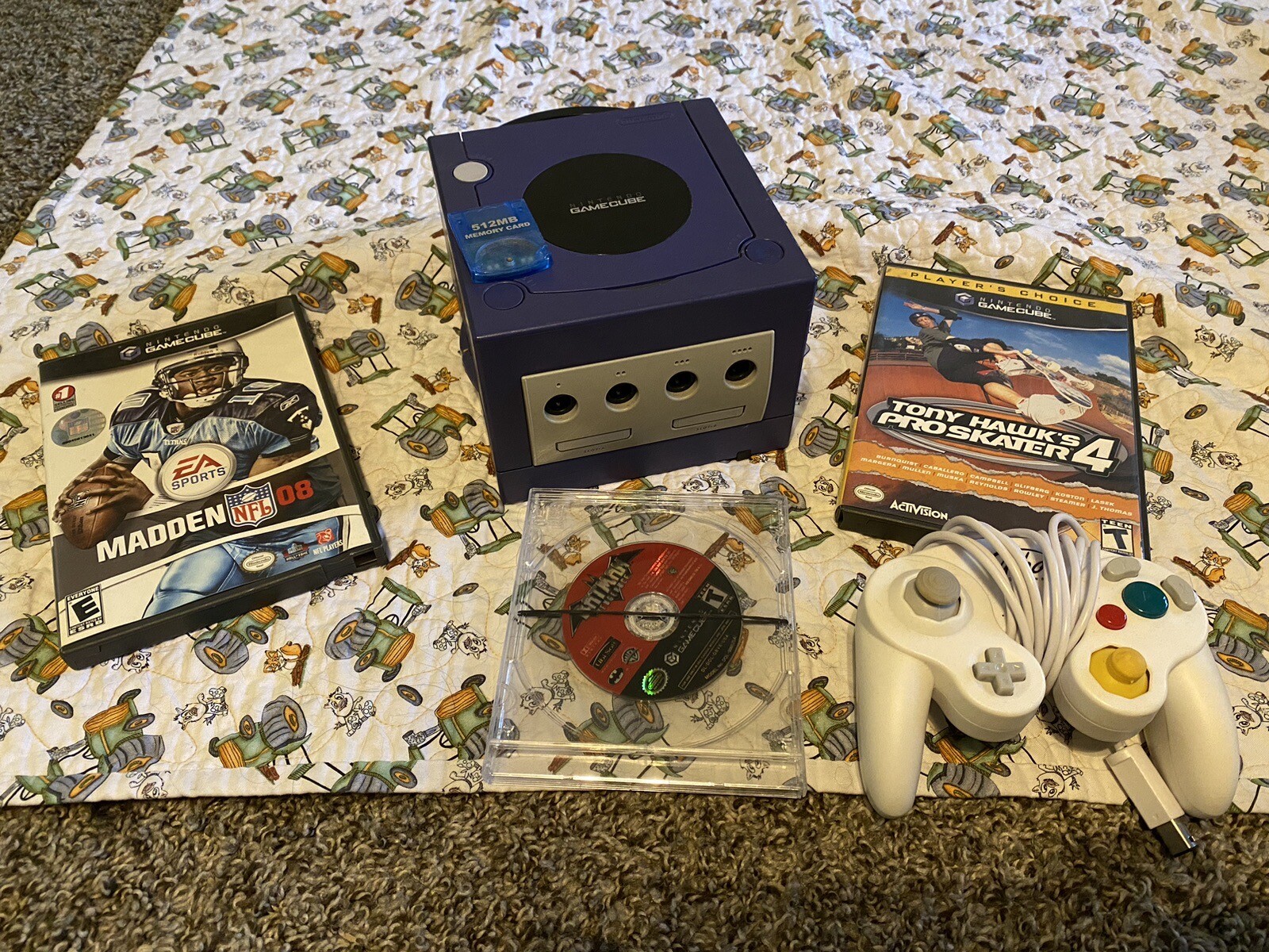 GameCube w/ 512mb Card, THPS4, Madden 08, Batman vengeance & Offbrand Controller