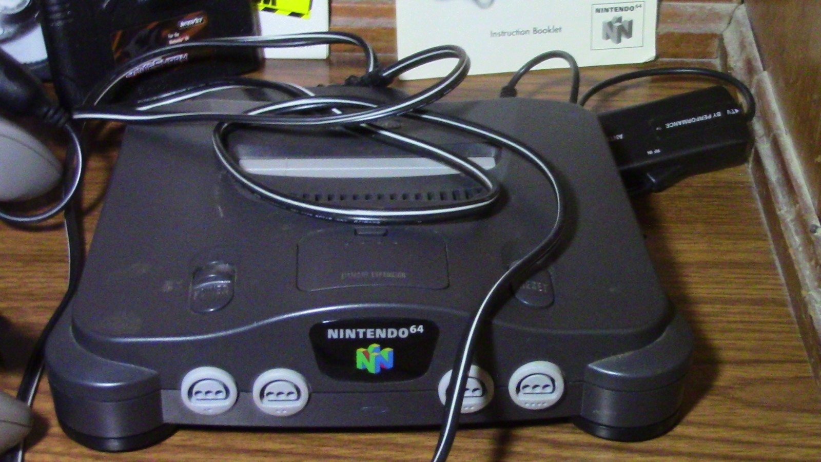 Nintendo 64 N64 Console with Expansion Pak & Peripherals & GameShark Pro