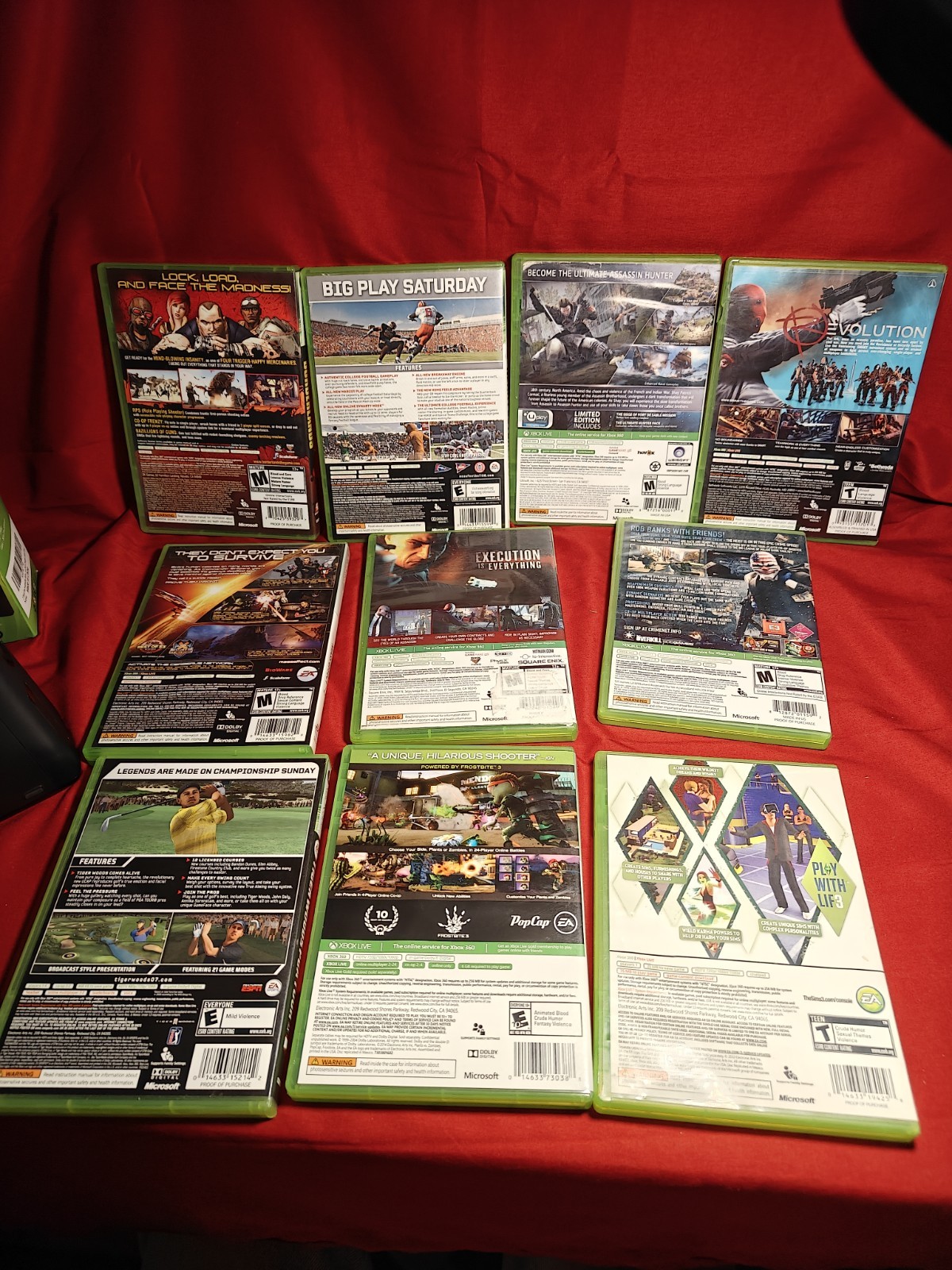 Xbox 360 Slim Console 1439 4GB 10 Game Lot Bundle Tested Controller HDMI RCA