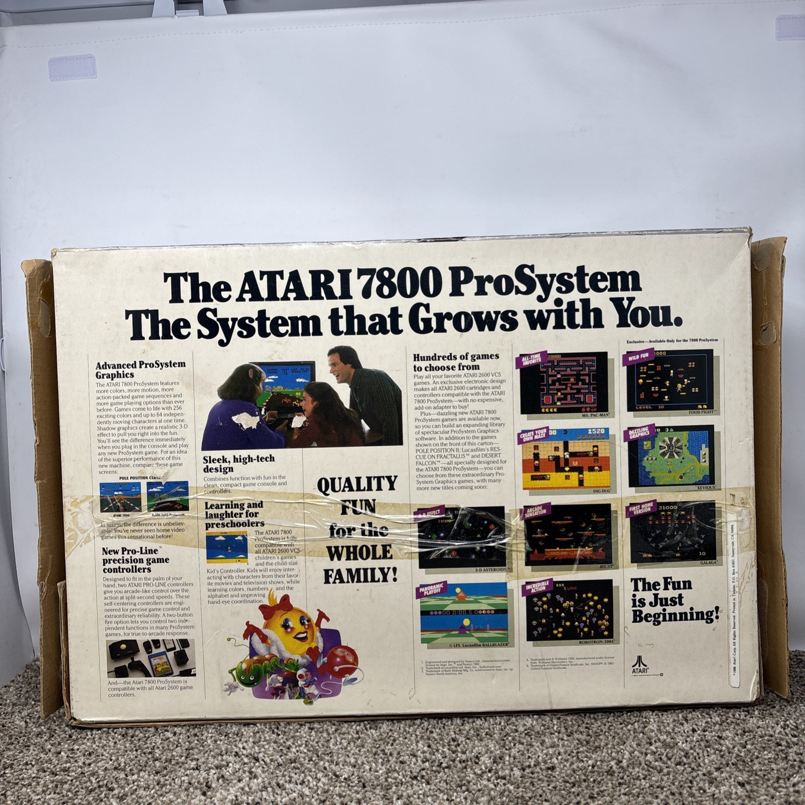 Atari 7800 Video Game Console With Controllers Game TESTED Bundle Lot In Box