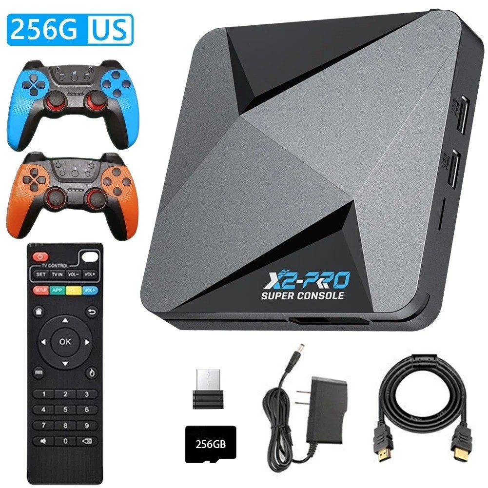 X2 PRO Retro Game Console 4K 256GB 100K+ Games, 60+ Emulators, Android 9.0