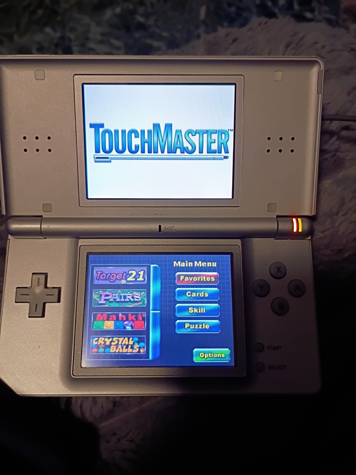 Nintendo DS Lite Launch Edition Silver Handheld System And Game TouchMaster
