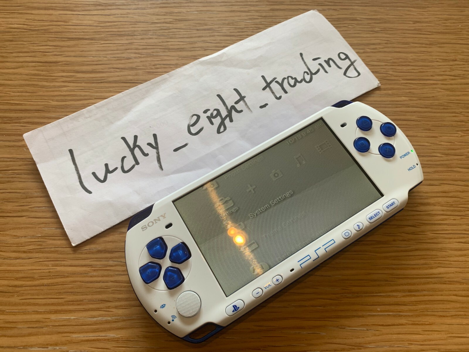 PSP 3000 White Blue Hunters Pack Monster Hunter Console Charger [CC]