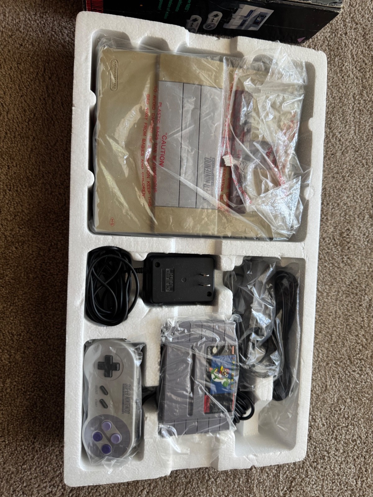 Super NES Nintendo SNES system console bundle CIB complete w/ Mario video game