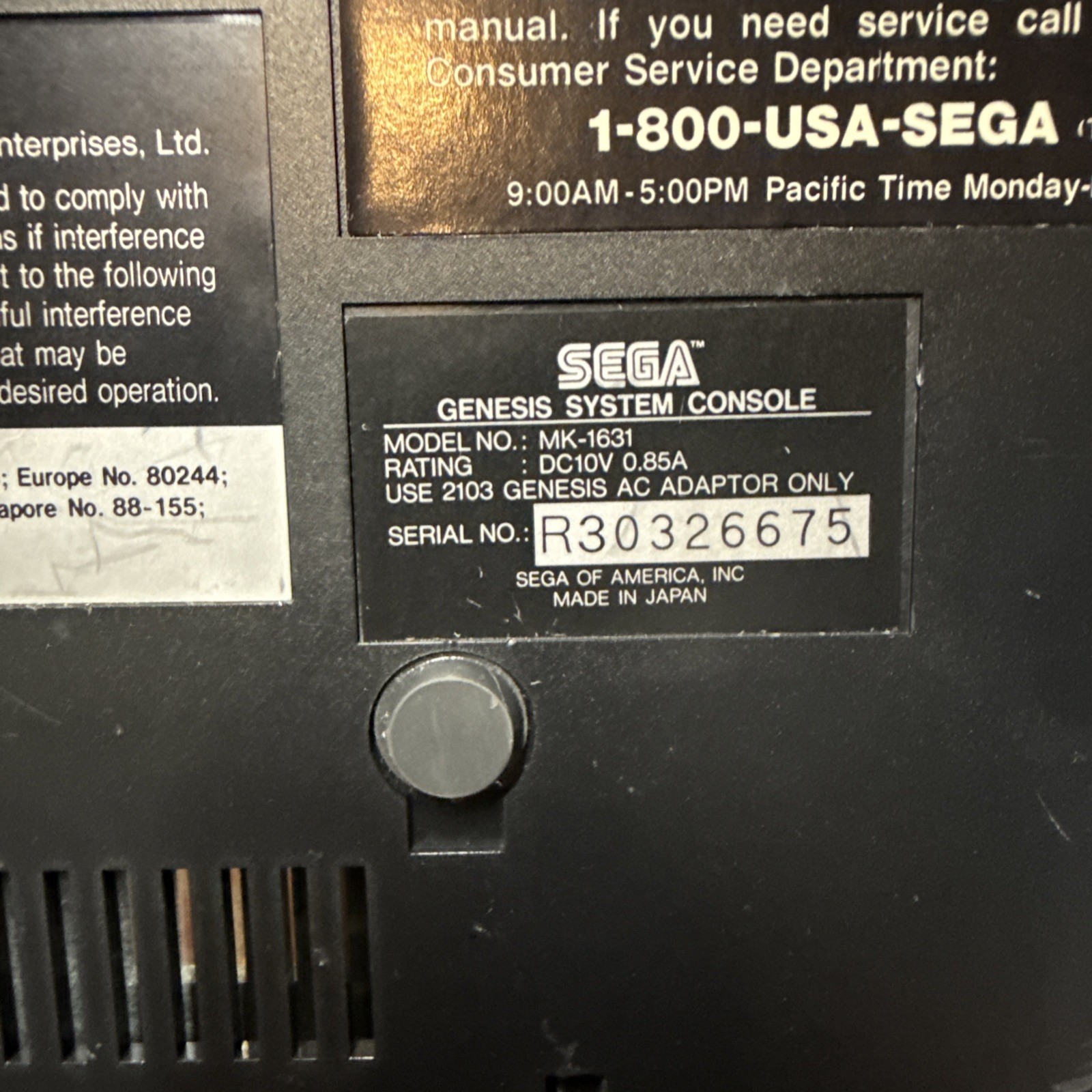 Sega Genesis Model 2 MK1631 Console Bundle w Controller & Cords Tested Works