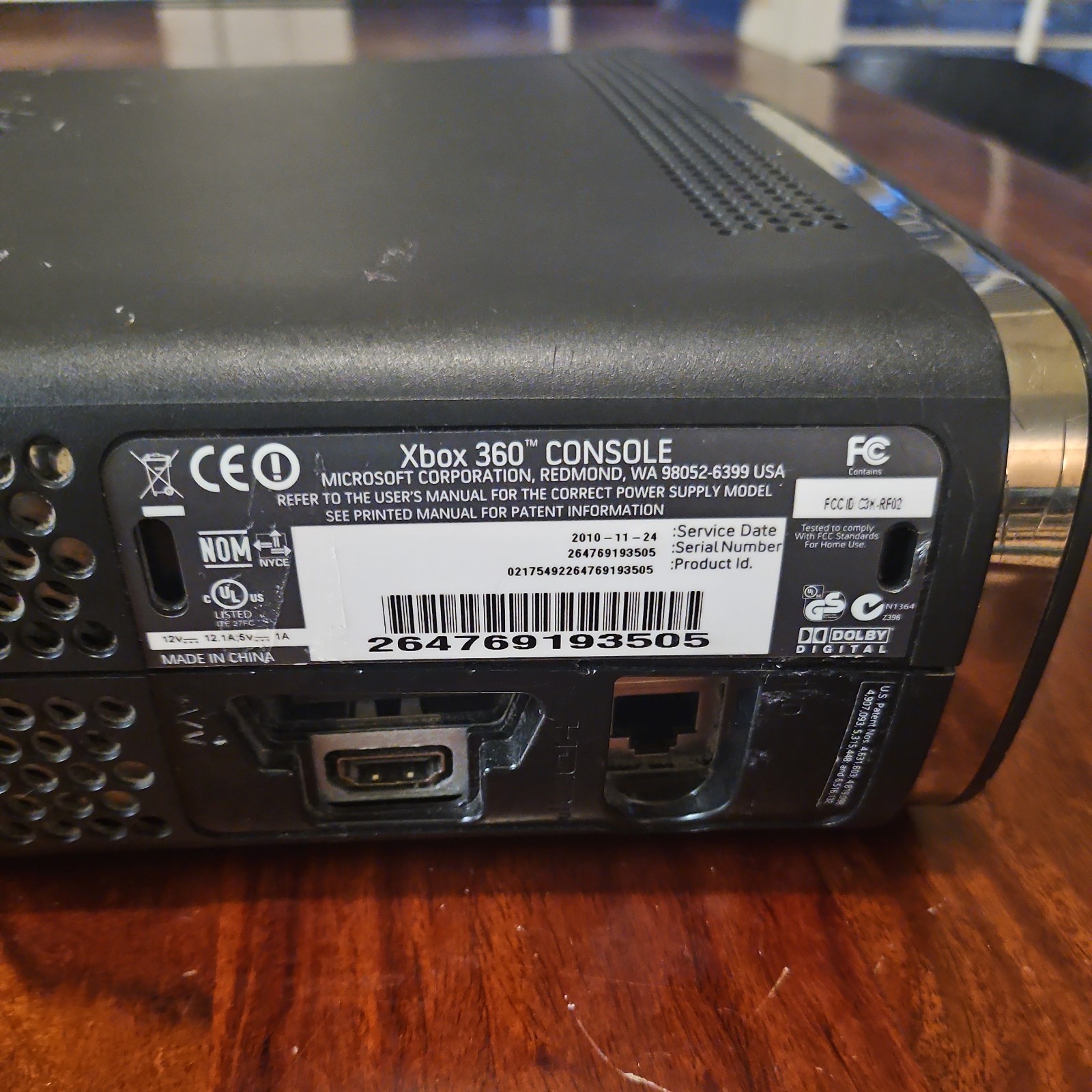 Microsoft Xbox 360 2009 Jasper Power Supply included Disk Tray Stuck- 120gb