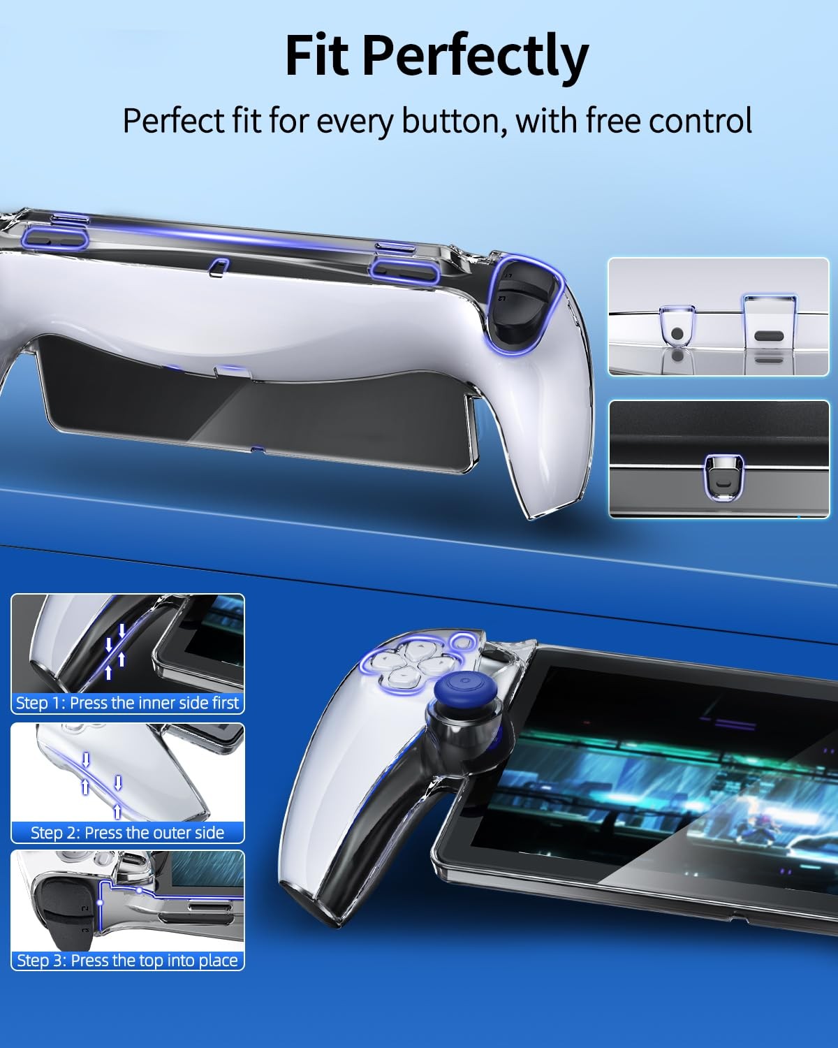 FYOUNG 3 in 1 Accessories Bundle for Playstation Portal, Medium, Black