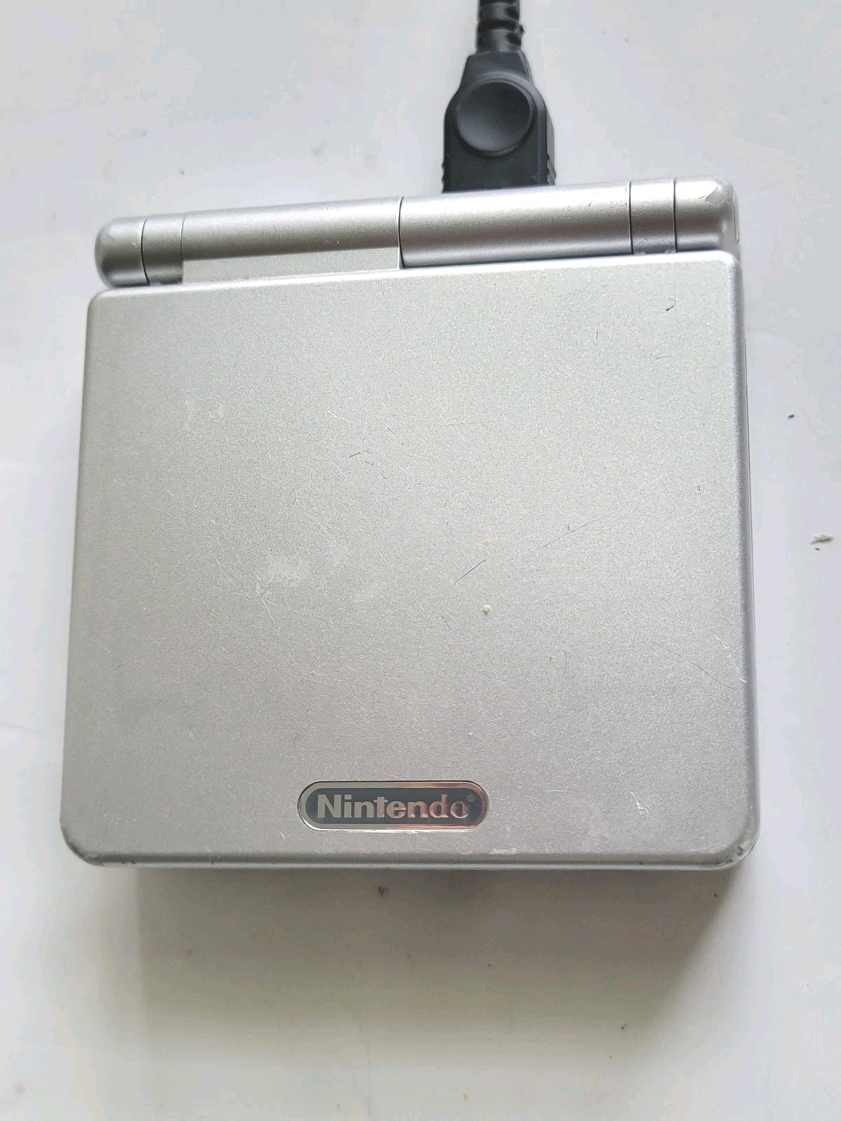 Nintendo Game Boy Advance SP Handheld System WithCharger Silver AGS 001 Working