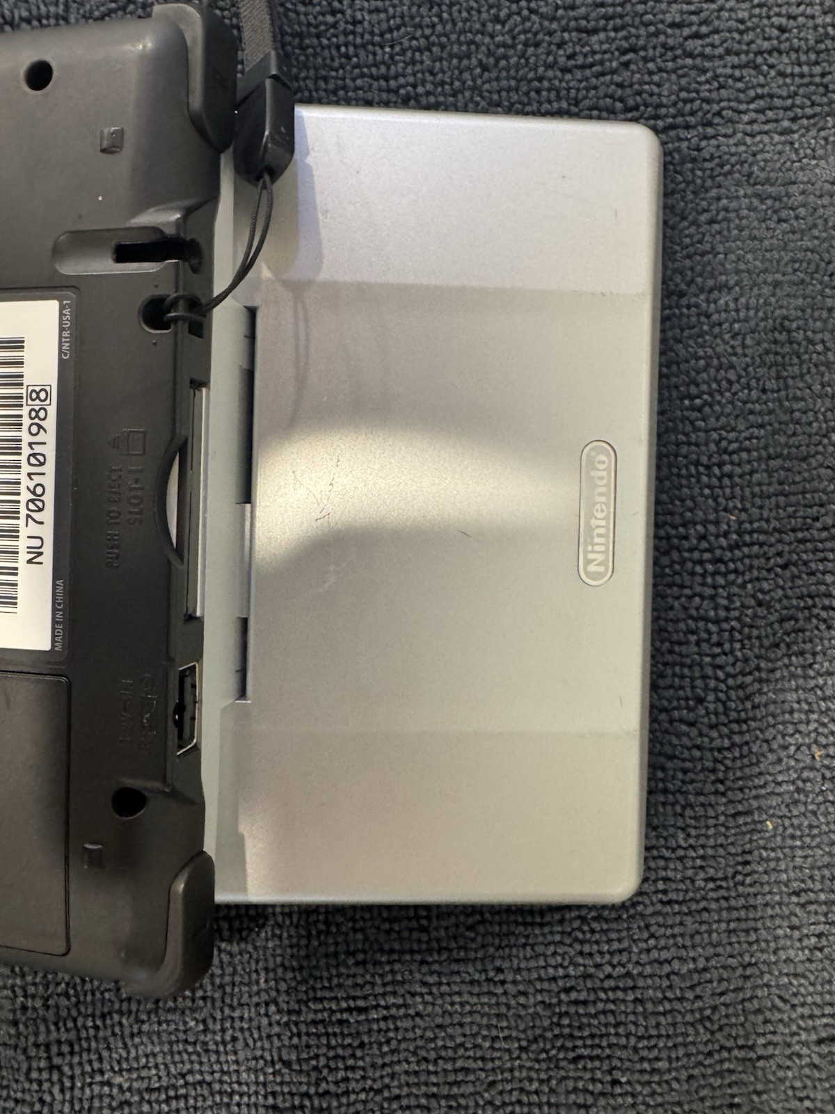 Nintendo DS Original NTR-001 Console – Titanium Silver – USB Charger- No Stylus