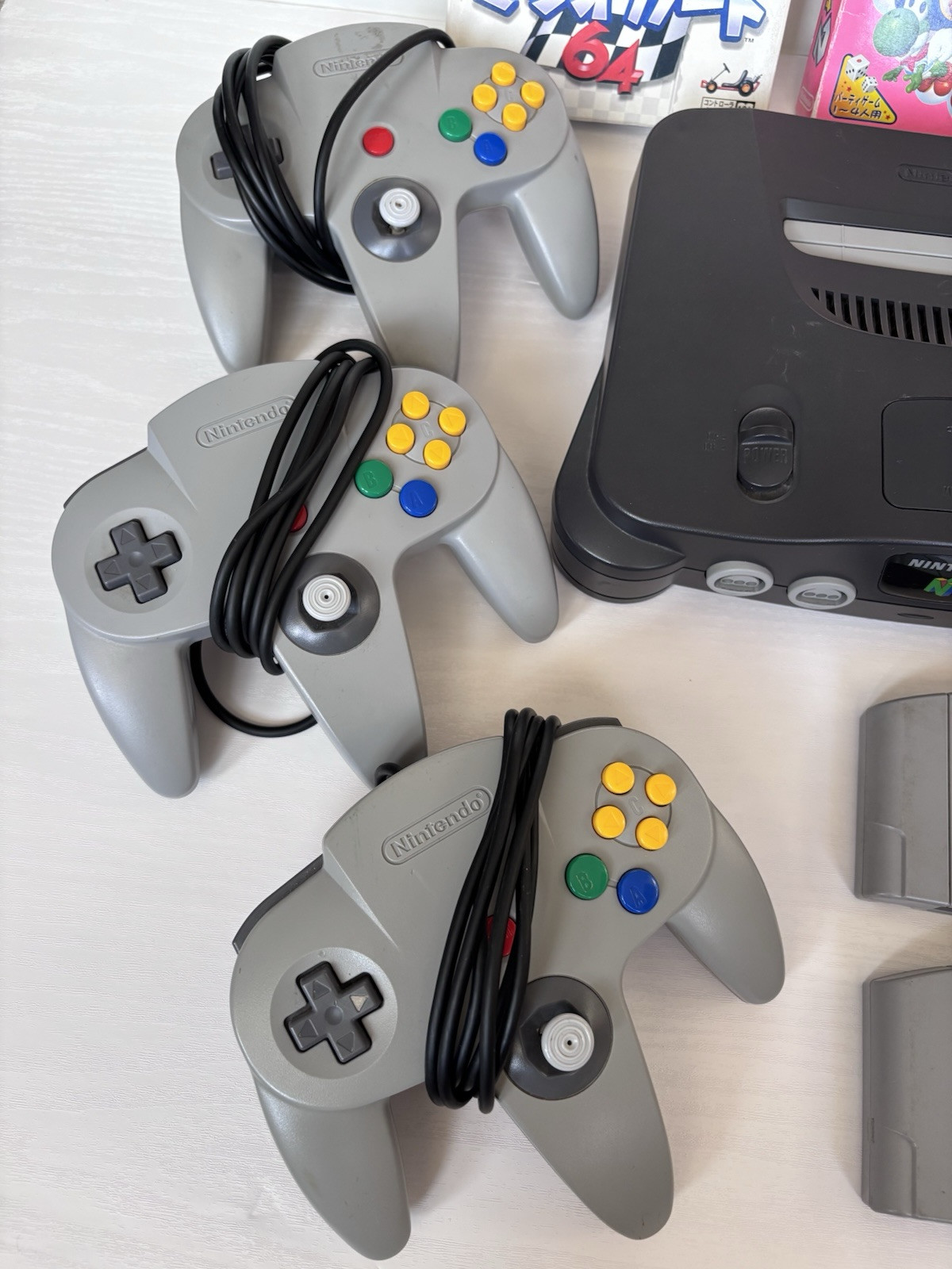 Nintendo 64 Console (NTSC-J) – With 3 Controllers + 4 Games (Mario)
