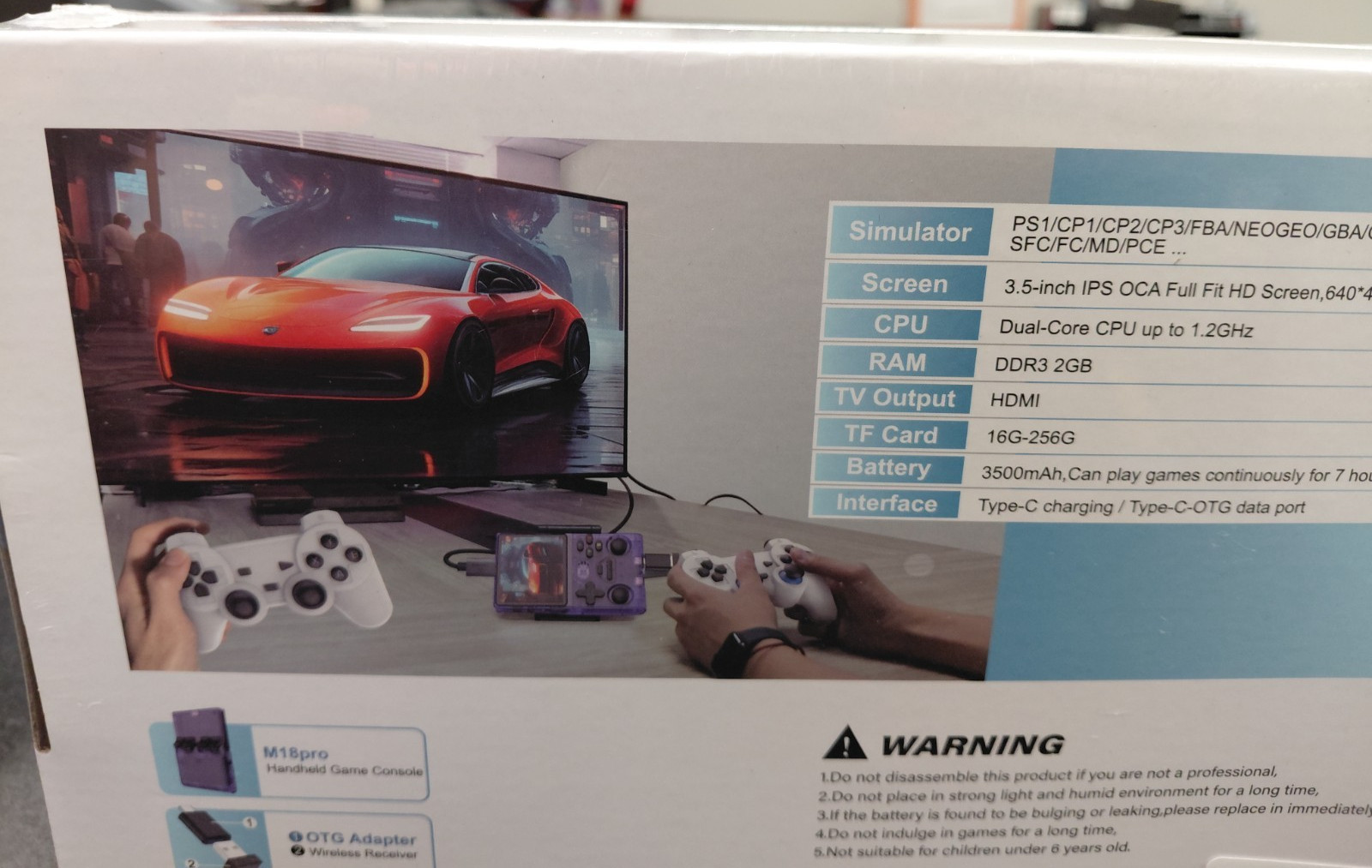 Game Console with Two Controllers NEW M18PRO T-676