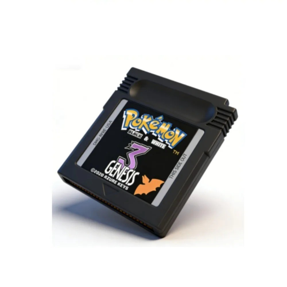 Pokemon Black White 3 Genesis GBC 16 Bit Game Cartridge for GB SP Console