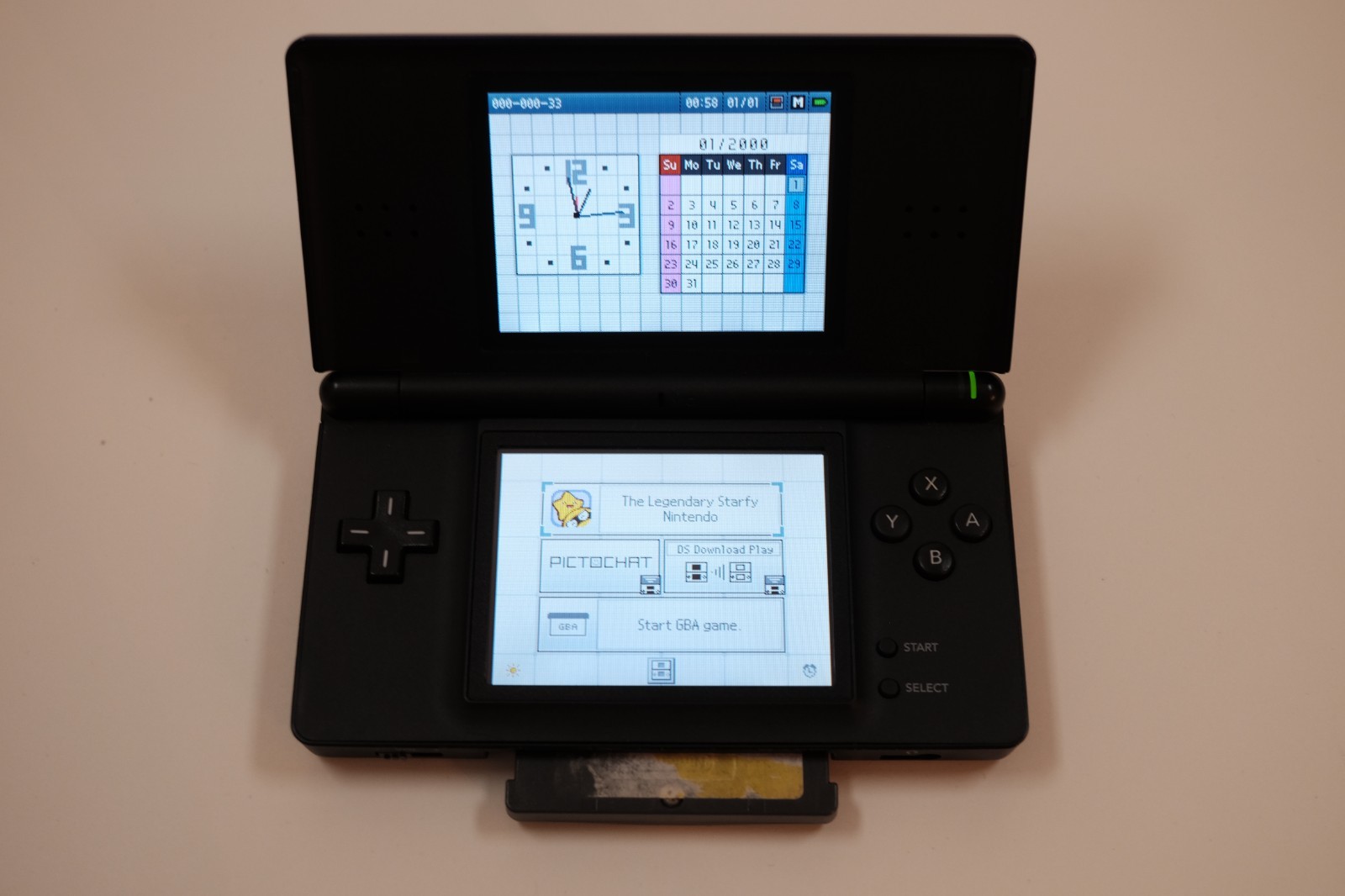 Nintendo DS Lite Handheld Cobalt and Black w/stylus, gba cover, charger USG-001