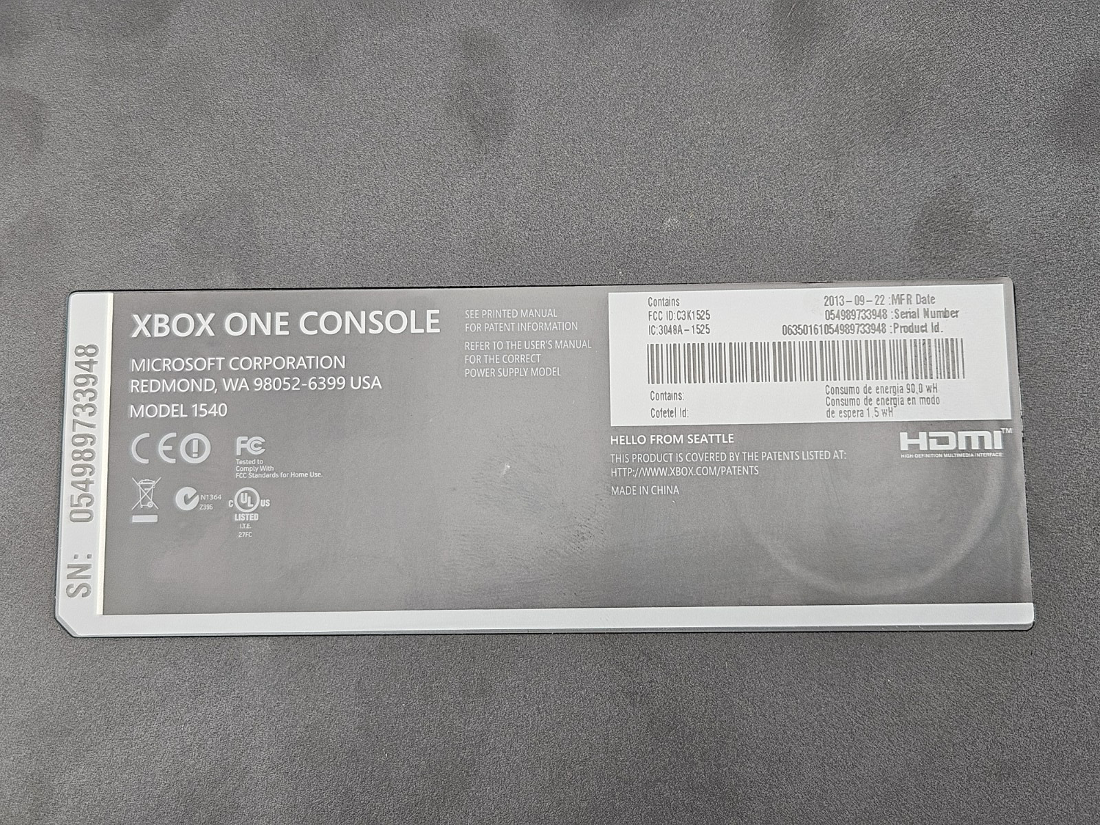 Microsoft Xbox One Model 1540 Black Console Only Won’t Boot – For Parts