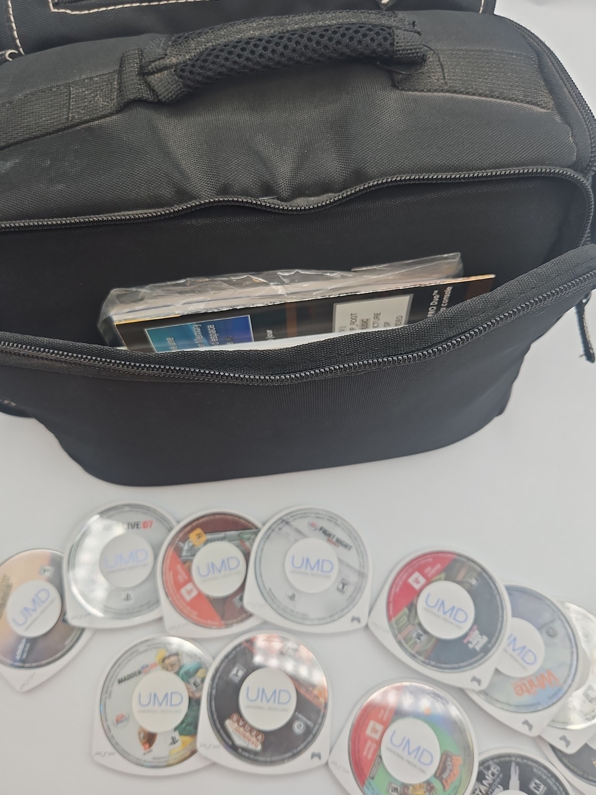 Sony PSP 3001 Silver Portable Handheld Console System Bundle With 12 Games Case