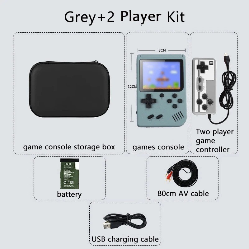 Handheld Retro Game Console 500+ Classic Games TV AV Output 1020mAh Kids Adults