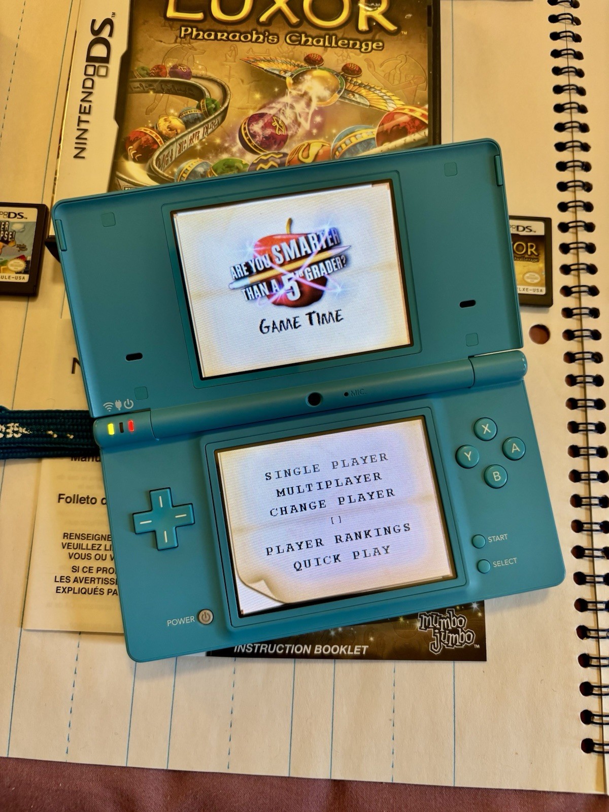 Nintendo DSi Blue Complete CIB Huge Bundle 15 Games Tested Matching Serials