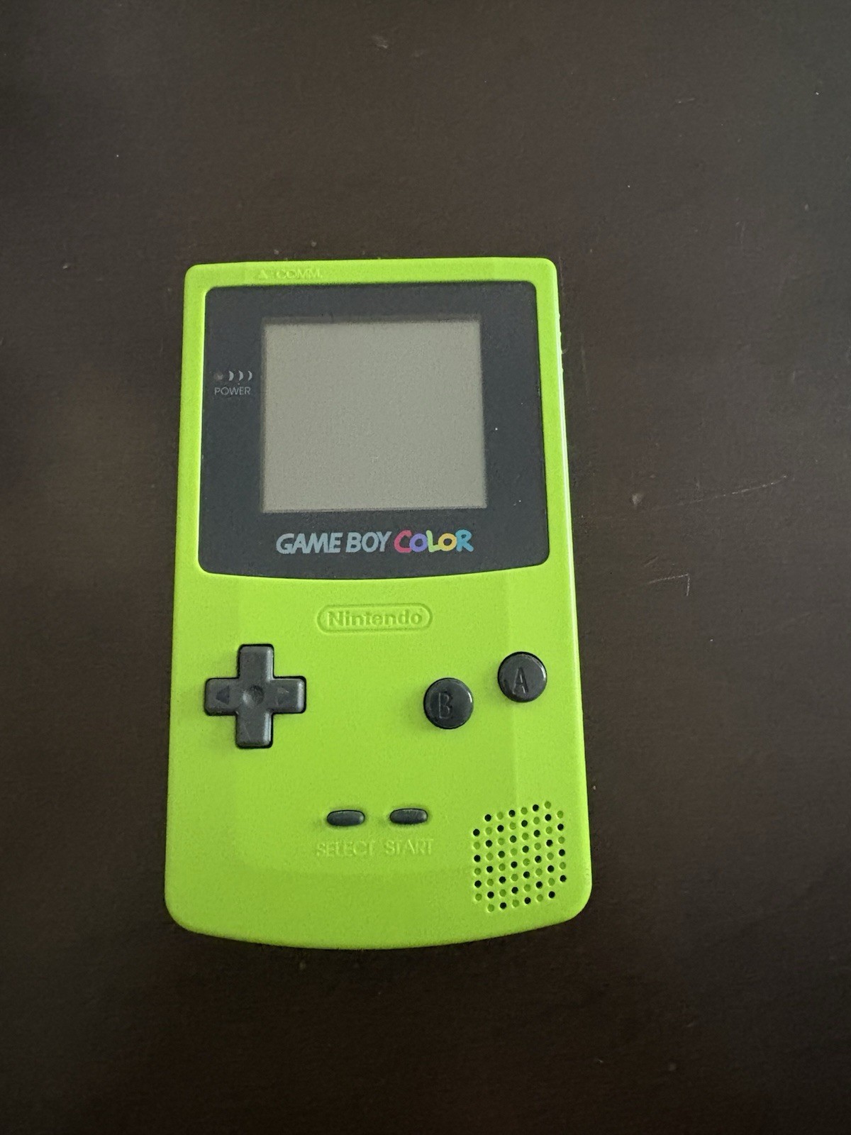 Game Boy Color Lime Green Kiwi Handheld Console System Authentic /Pokemon yellow