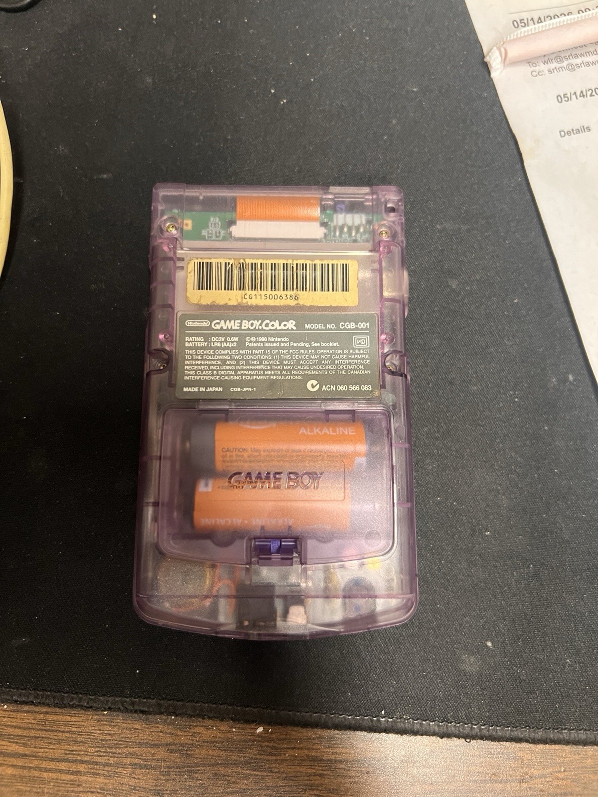 Nintendo Game Boy Color Handheld System – Atomic Purple with 3 games and bag