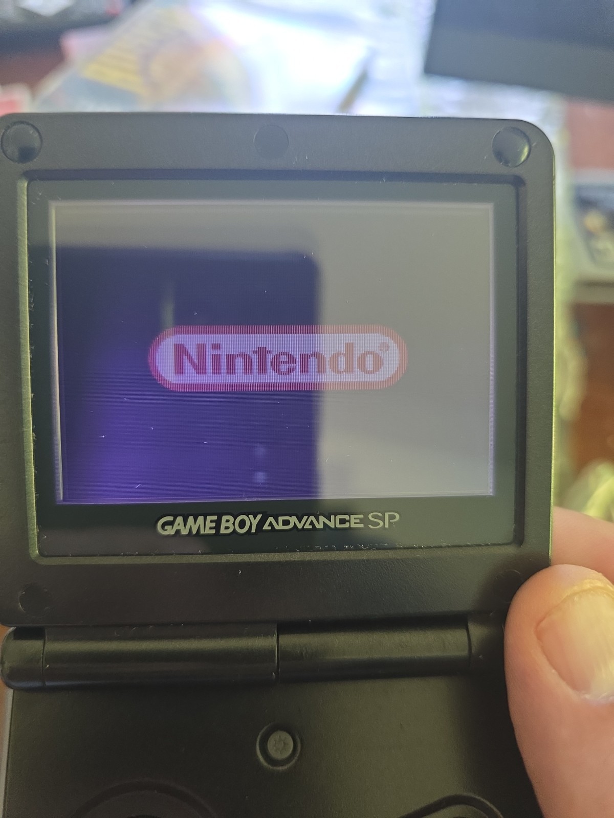 Nintendo Game Boy Advance SP Handheld – Onyx Black Very Clean Screen No Charger