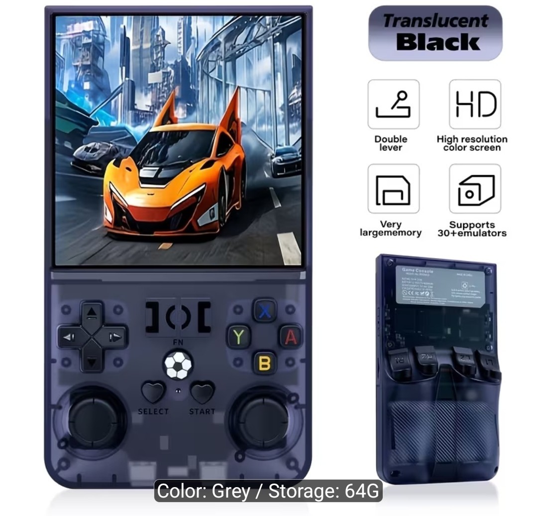 R36 MAX 4″ Handheld Game Console 4000mAh Battery 40 Simulators 64G/128G