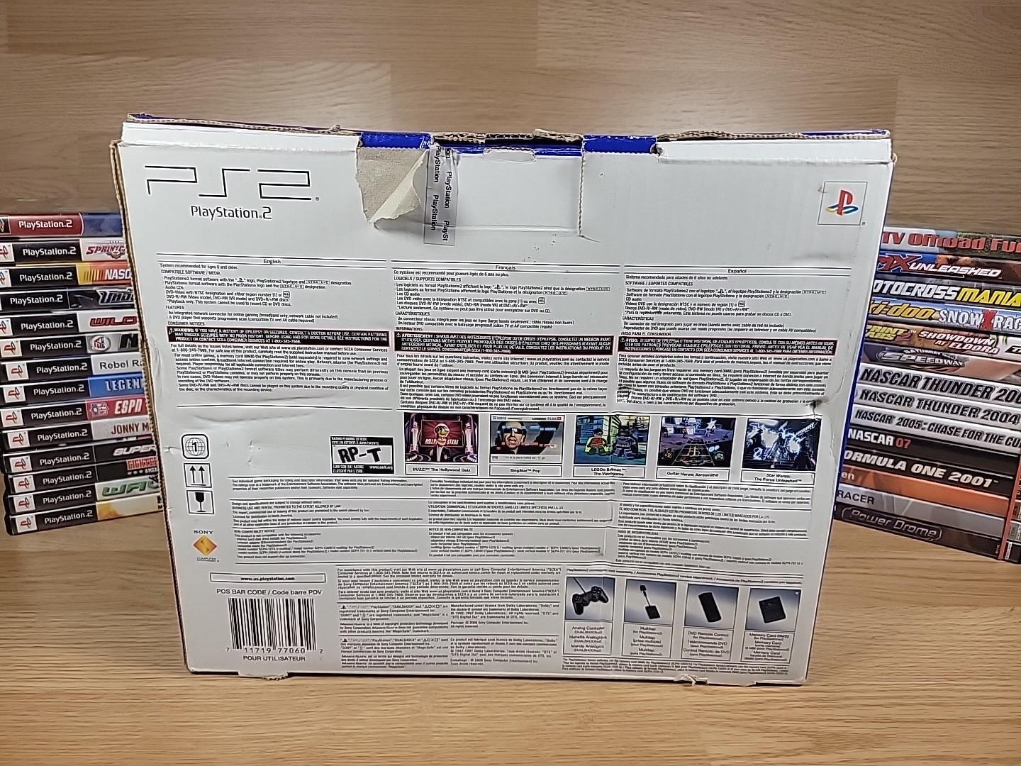 Sony PlayStation 2 Slim Console Bundle With 28 Games and Box READ!