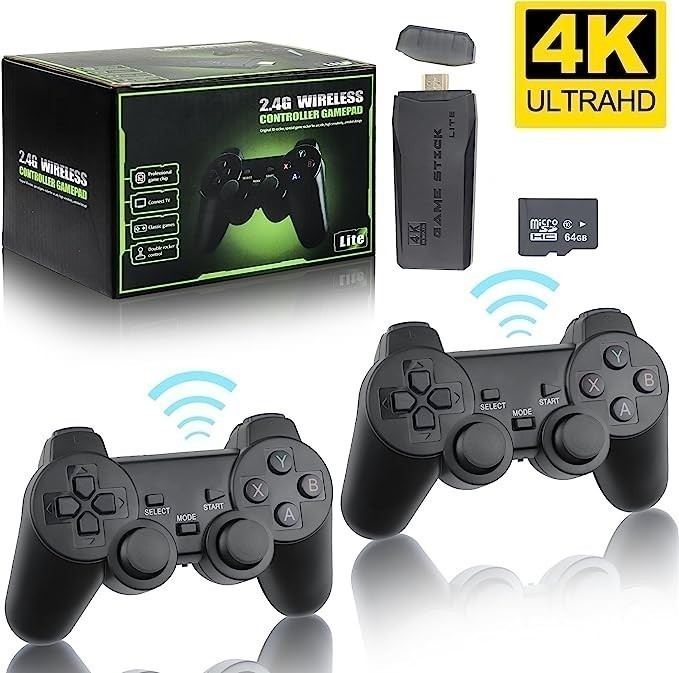 M8 Game Console Built-In 20000 + 64GB Two-Person Wireless Controller 2.4G Stick