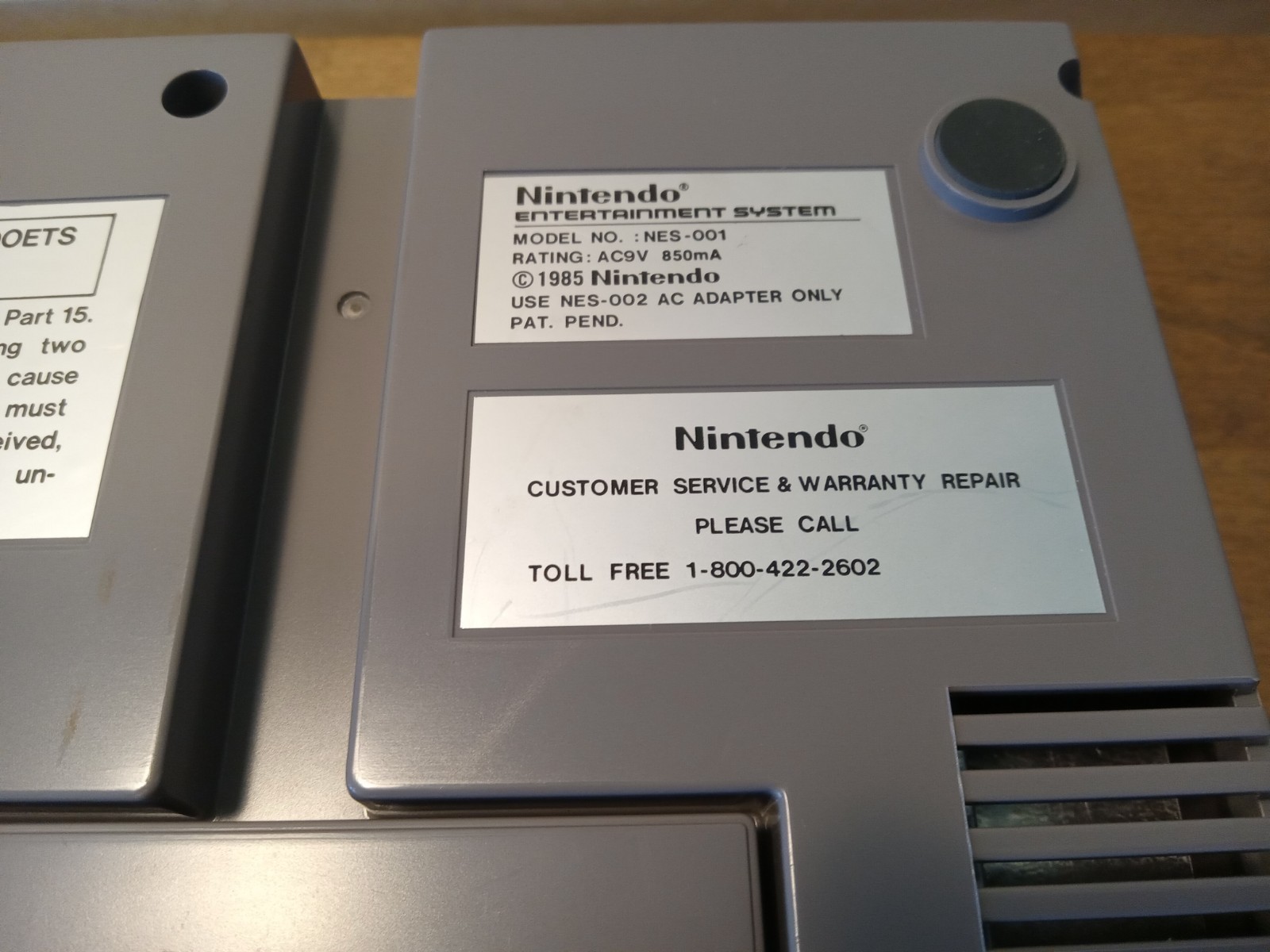 Nintendo Entertainment System 1985 ORIGINAL NES Console COMPLETE Manual Hardware