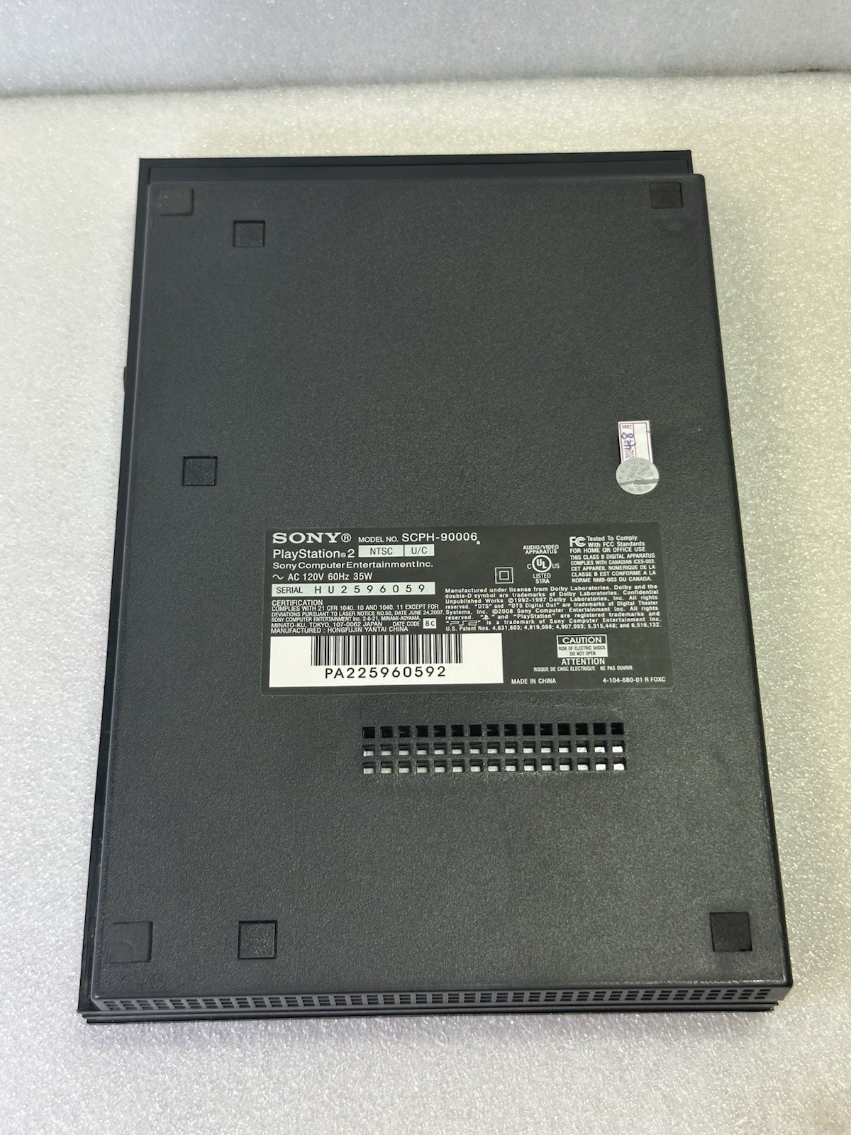 Sony PlayStation 2 Slim Charcoal Black Console -SCPH-90006 #N2.06
