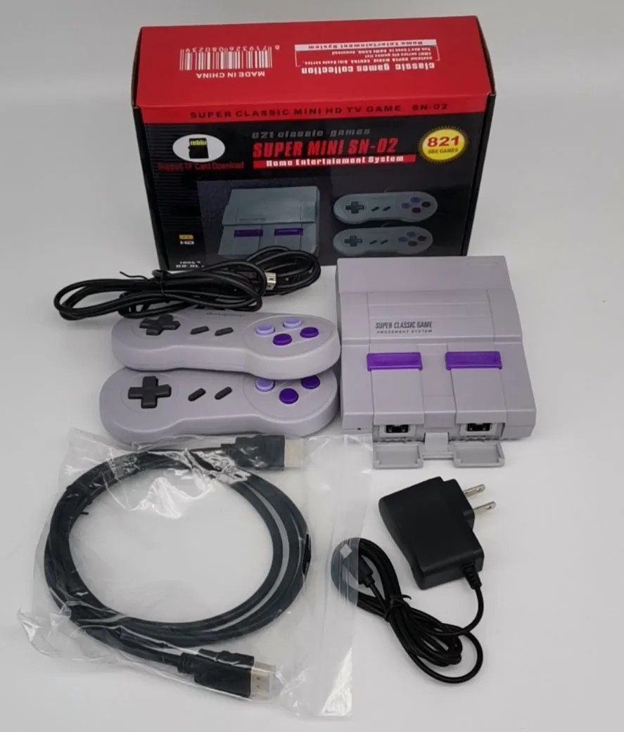 SN-02 Super Classic Mini Bulit-in 821 games 8 bit console – Gray – This is NES