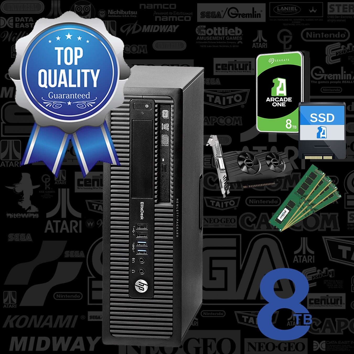 HyperSpin MAME Arcade Gaming Computer – 8TB Hard Drive