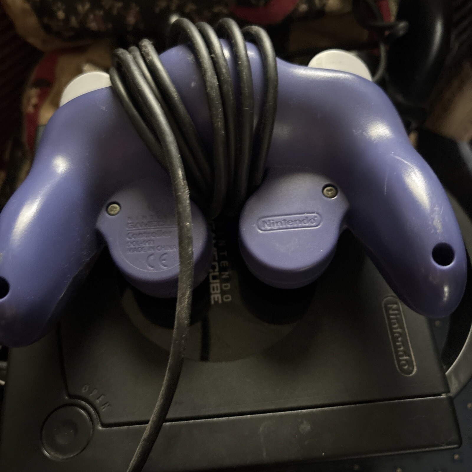 Nintendo GameCube Console Black 2/ControllersBlk&Purple