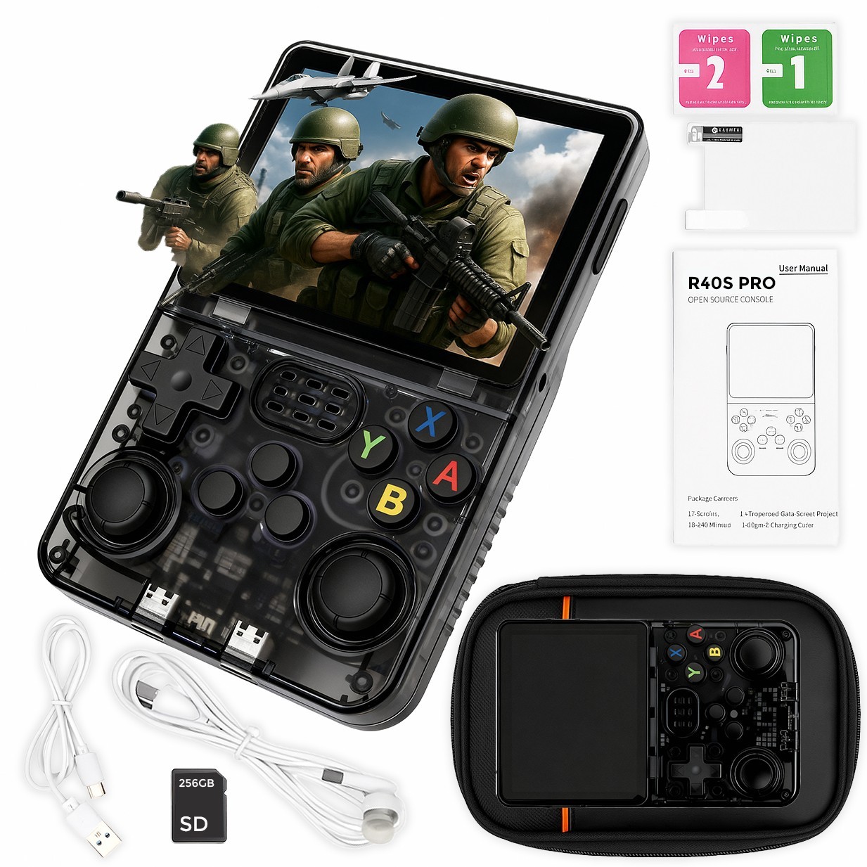 R36S R40S PRO Handheld Video Game Console 30000 Games 3.5 Inch Screen