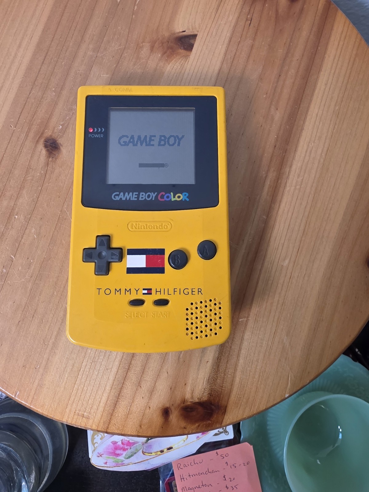 Rare Tommy Hilfiger Nintendo Game Boy Color Yellow CGB-001 Tested Working