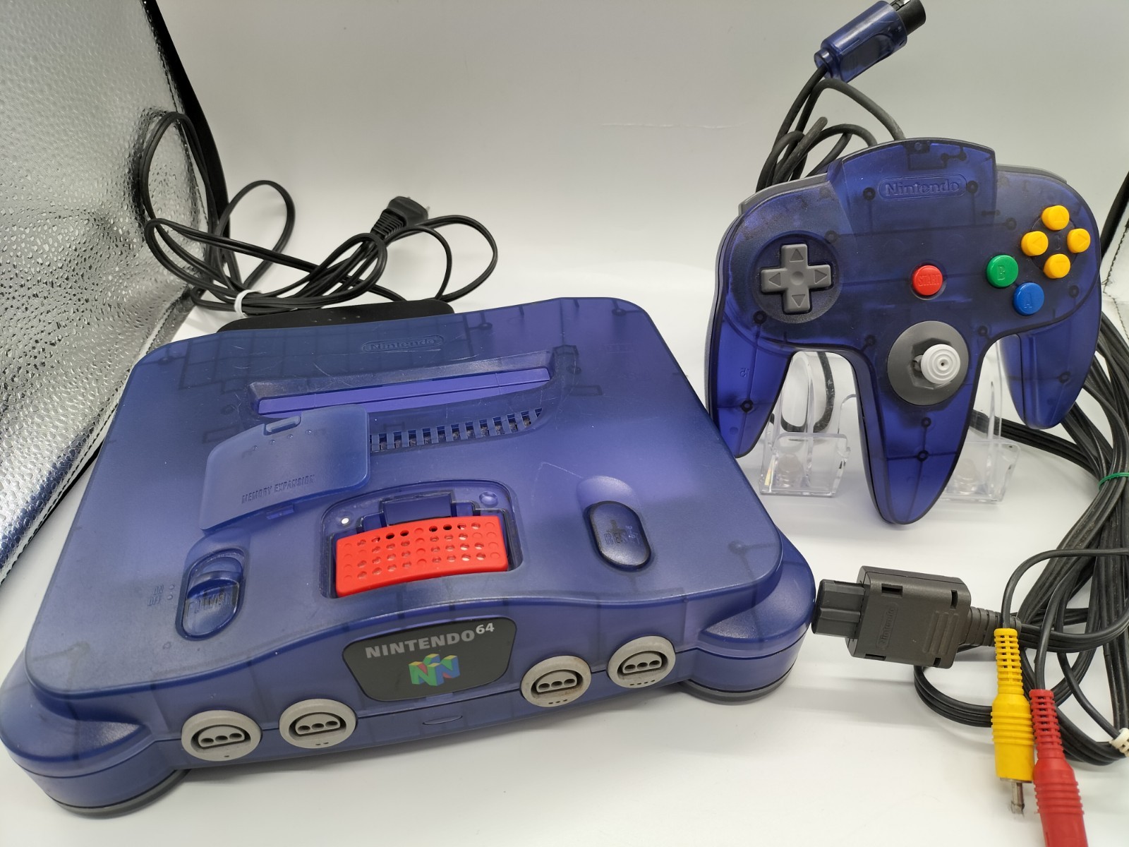 Nintendo 64 N64 Midnight Blue Console W/Expansion Pack & Controller NTSC-U/C