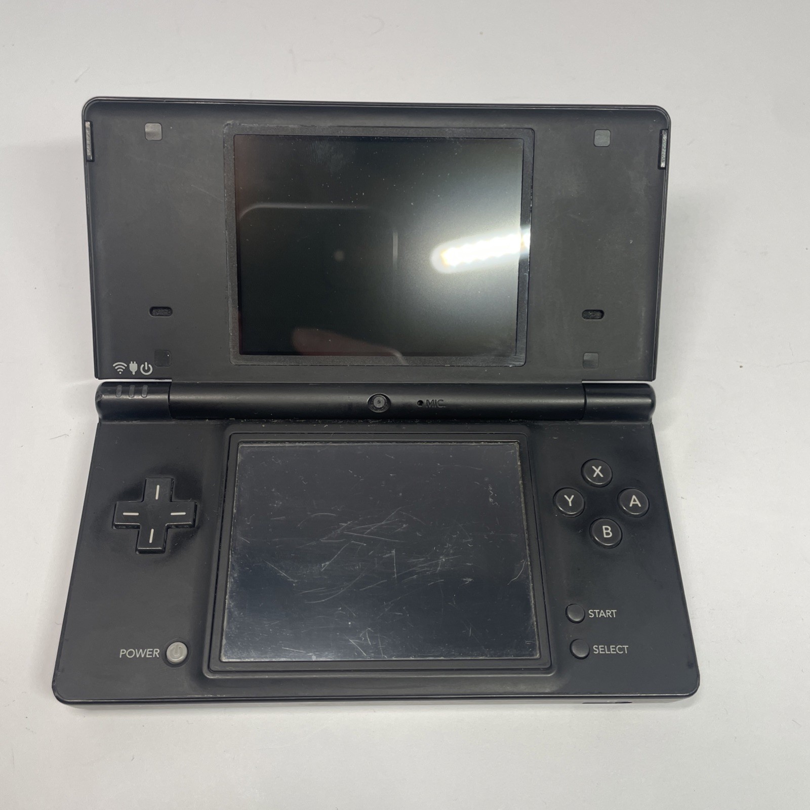 Nintendo DSi TWL-001 Black handheld system w/ Mario Bros -needs charger