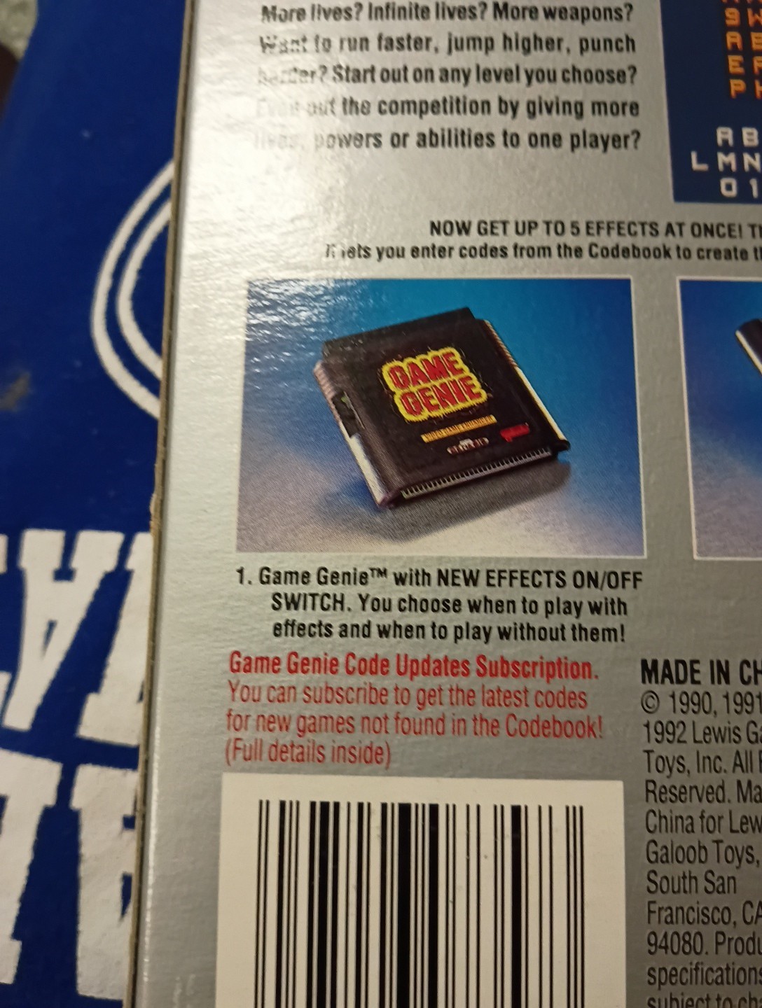 Vintage Sega Genesis Game Geni Code Book and Cartridge
