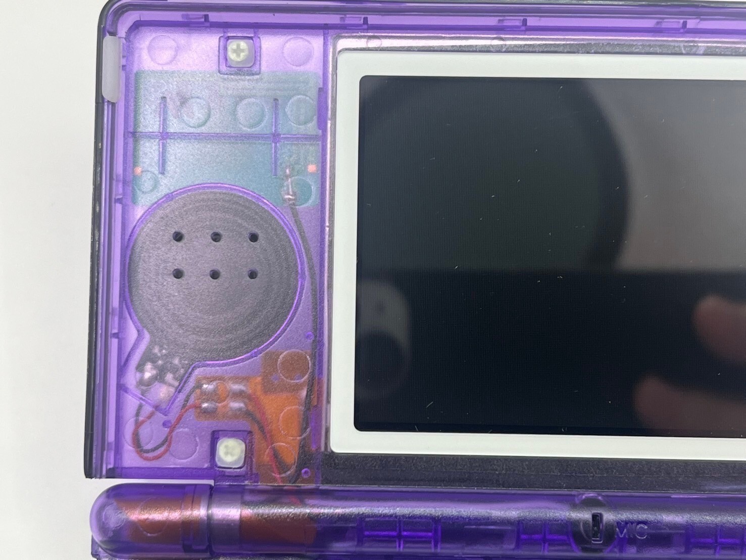 Nintendo DS Lite Console Purple Custom Transparent Clear w/ Stylus & Charger