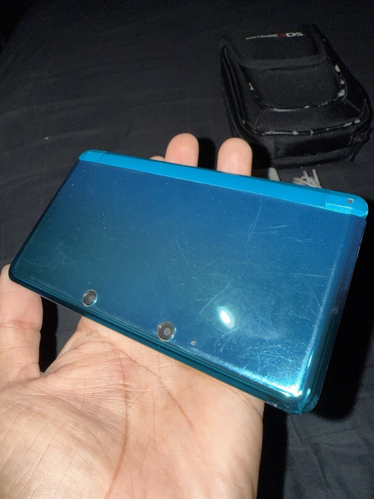 Nintendo 3DS Console Aqua Blue Edition With Charger SD Card & 3DS Case (TESTED!)