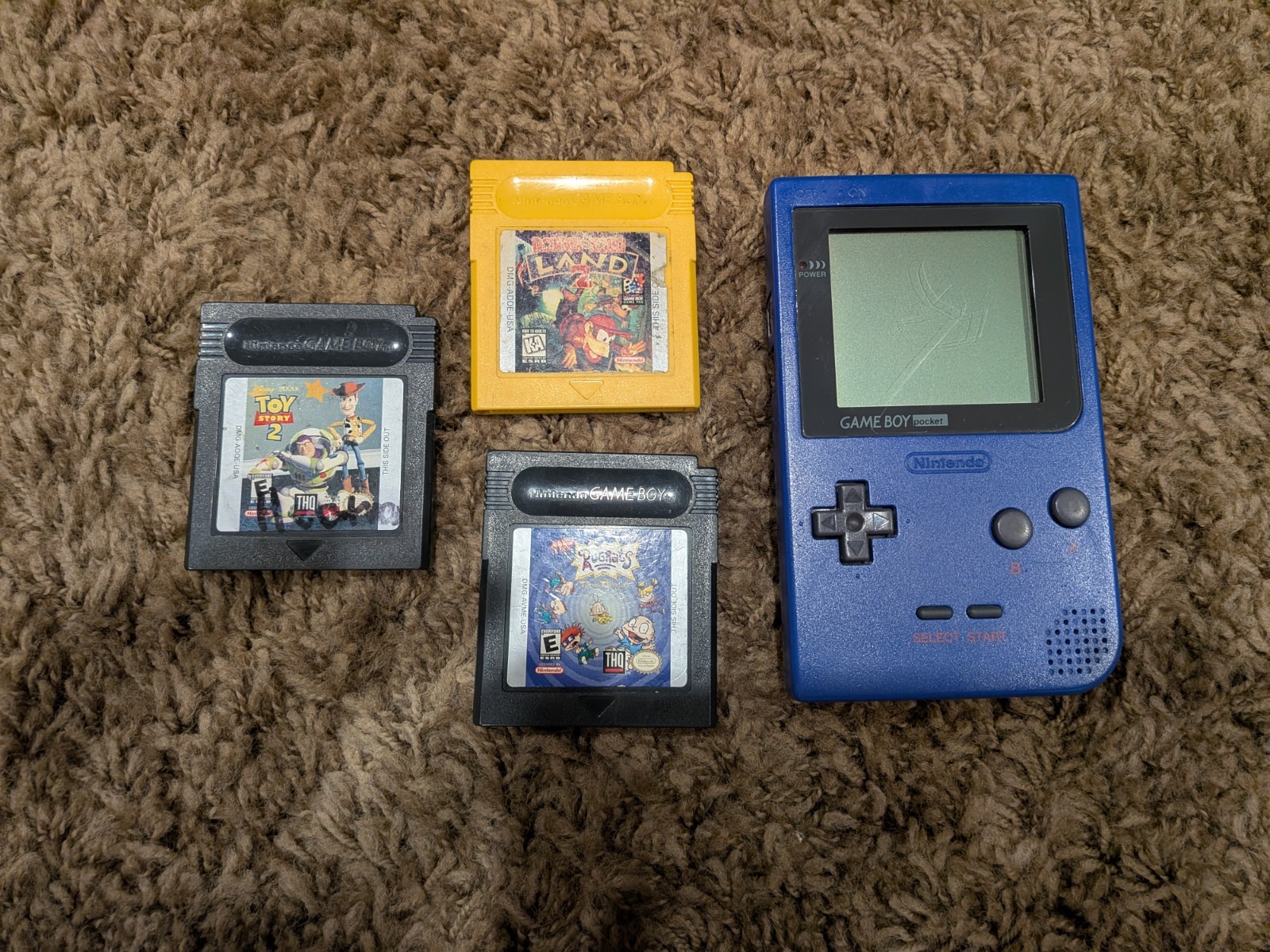Nintendo Game Boy Pocket – Blue w/ Games – TESTED – READ DESC!