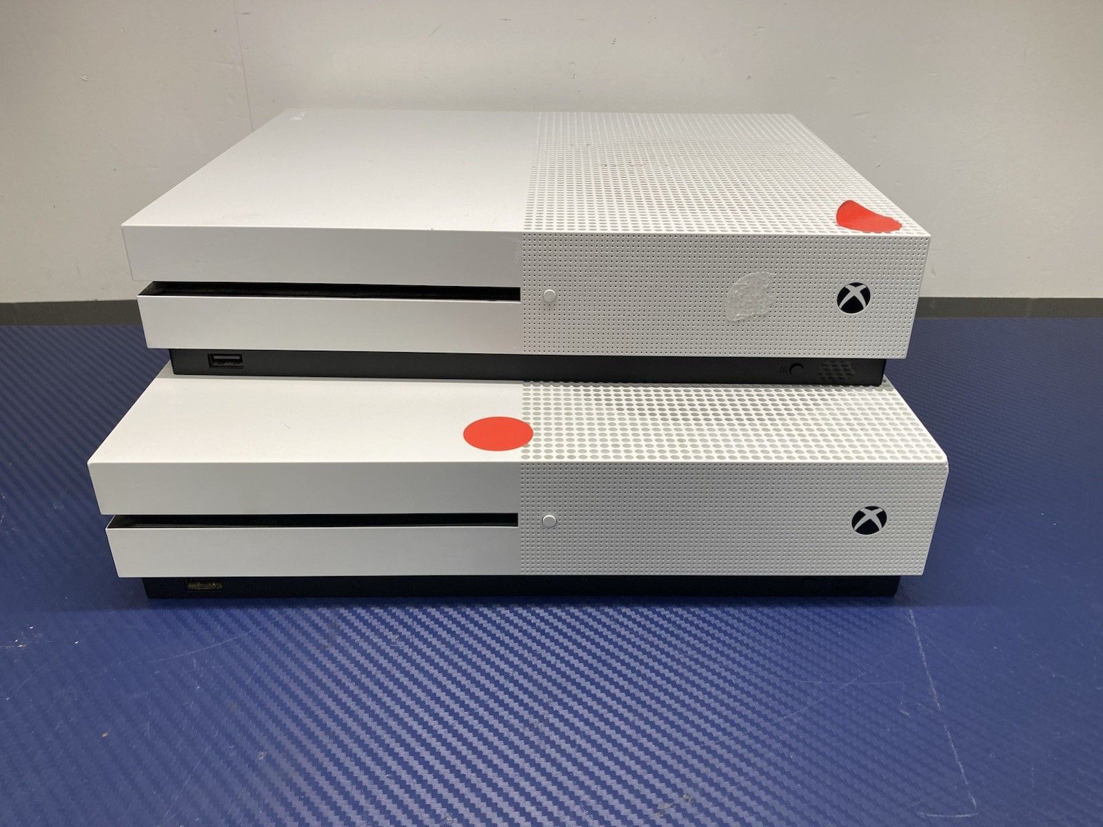 Lot of 2 Microsoft Xbox One S Console 1681 500GB- AS is For Parts Or Repair !!!