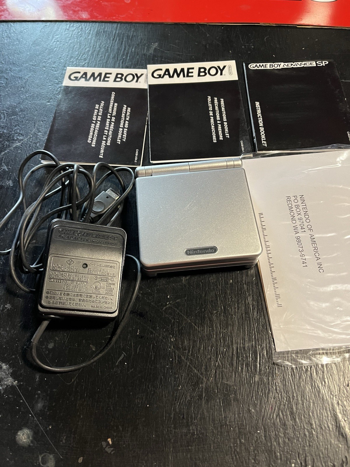 Nintendo Game Boy Advance SP Handheld System – Silver CIB clean complete Box